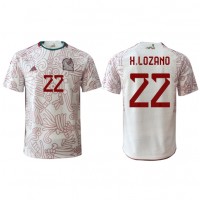 Camisa de Futebol México Hirving Lozano #22 Equipamento Secundário Mundo 2022 Manga Curta